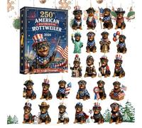 Calendario Countdown di Natale Decorazione Acrilica 2D Cane 250° 24 Giorni | Set Pendenti Calendario Countdown per Amanti dei Cani Parete Finestra Auto Specchietto Retrovisore Portachiavi Zaino