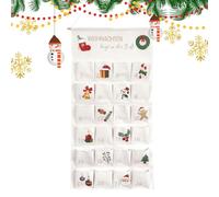 Calendario Countdown di Natale in Tessuto di Natale Vuote con Tasche | Addobbi Divertenti da Albero di Natale Per Biscotti Cioccolato Caramelle Biglietti D'Auguri Giocattoli