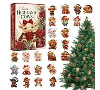 Calendario Countdown di Natale Ornamento 2D in Acrilico a Forma di per | Calendario di Natale con Ornamento per 24 Giorni per Casa Porta Finestra Parete Ingresso Festa Vacanze Display