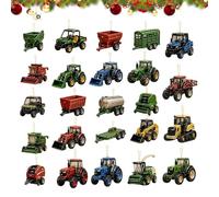 Calendario Countdown di Natale Trattore Acrilico 2D 24 Giorni Decorazione | Pendente Calendari Countdown Feste Per Parete Finestra Maniglia Porta Retrovisore Auto Portachiavi Zaino