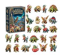 Calendario Countdown Dinosauro Ornamenti Mini Dinosauri In Acrilico 2D 24 | Ornamenti Divertenti per Albero di Natale per Finestra Porta Parete Mensola Albero Ufficio Casa Ingresso