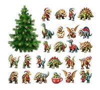 Calendario Countdown Dinosauro Ornamenti Mini Dinosauri In Acrilico 2D 24 | Ornamenti Divertenti per Albero di Natale per Finestra Porta Parete Mensola Albero Ufficio Casa Ingresso
