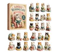Calendario Countdown Gatto Decorazione per Albero in Acrilico 2D che Legge | Calendario Countdown Di 24 Giorni Verso Natale Per Esposizione in Ufficio su Porta Finestra Albero Parete
