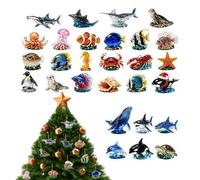 Calendario Countdown Natale 2026 Decorazioni Invernali Festive In Acrilico | Statuina Di Creatura Marina 2026 Countdown Avvento Per Collezionisti Studenti Festa Albero Parete Porta Mensola