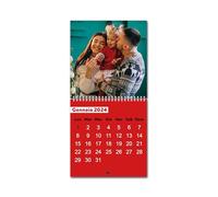 Calendario da Muro 2025 Personalizzabile con 12 Foto: Eleganza, Stile e Pianificazione Migliore per Casa e Ufficio - Un'Emozionale Idea Regalo con i Volti dei Cari! - (20x20cm (Rosso)