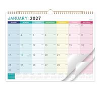 Calendario da parete 2023-2024, calendario 2023-2024, da gennaio 2023 a giugno 2024, 18 calendari mensili con carta spessa, 38,1 x 29,2 cm, rilegatura a doppio filo + gancio per appendere + blocchi