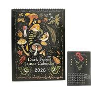 Calendario da parete 2025, Dark Forests Lunar 2025, Art Deco, calendario mensile da parete, calendario 2024, formato A4, con 12 illustrazioni originali