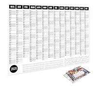 Calendario da parete 2025, edizione inglese, calendario scolastico 2025, anno scolastico per la pianificazione degli insegnanti