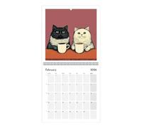 Calendario da parete 2026 12, calendario gatti 2026, strumento organizzativo, per scrivania, decorazione per la casa per gli amici degli animali domestici