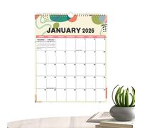 Calendario Da Parete 2026 12 | Pianificatore Mensile Da Parete 12 | Tracker Obiettivi Decorativo - Per Scuola Ufficio Famiglia Bambini Insegnanti Adulti Donne Uomini Lavoro Studio Preparazione Pasti