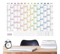 Calendario da parete 2026, 73 x 50,8 cm, grande, con etichette sulle punte, calendario da parete per ufficio, per la pulizia della casa, esercizi, allenamento, vacanze, feste, compleanni, viaggi