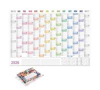 Calendario da parete 2026, accessorio per pianificazione in formato poster | Da gennaio 2026 a dicembre 2026, accessori per la pianificazione e l'agenda per la pianificazione di appuntamenti