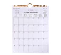 Calendario da parete 2026 - Calendario da parete multilingue da 12 in cartone bianco, per pianificare e organizzare, moderno pianificatore mensile decorativo per casa, camera da