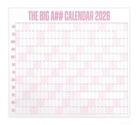 Calendario da parete 2026, cancellabile a secco, 1,2 m, etichette extra large con codice colore per ufficio, scuola o organizzazione della casa (rosa)