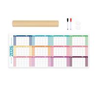 Calendario da parete 2026 cancellabile da parete, planner annuale per tutto l'anno, 100 x 42 cm, per pianificazione annuale degli obiettivi, multiuso
