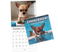 Calendario da parete 2026 - Chihuahua - Planner da parete per famiglia con motivo cane per gennaio e dicembre, calendario mensile per casa, camera da , scuola, lavoro, appartamento, sonno
