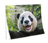 Calendario da parete 2026 con animali divertenti e selfie, formato A4, 12 mesi, perfetto per casa, ufficio, scuola, vacanze e pianificazione Papa Prints