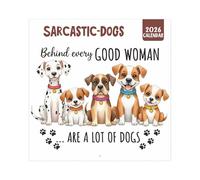 Calendario da parete 2026 con cani, calendari e organizzatori personali e planner da scrivania, divertente e satirico che lecca i cani, calendario mensile, lavagna bianca per lavoro, vacanze, uffici
