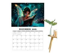 Calendario da parete 2026 con fatina, motivo principessa delle fate, calendario 2026, per la casa, arte fantasy e giornaliera, decorazione per cucina, soggiorno, studio, uffici, dormitorio