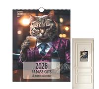 Calendario da parete 2026 con gatti, calendario da parete 2026, calendario annuale, pianificatore personale per la gestione del per organizzare elenchi di cose da , pianificazione degli