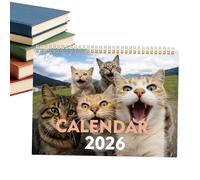Calendario da parete 2026 con gatto, 12, planner per la casa, scuola, camera da, studio, ufficio, studenti, insegnanti, consulenti, freelance, laboratori, studio, dormitorio