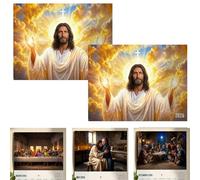 Calendario da parete 2026 con immagini squisite di Gesù Cristo: fede quotidiana, pace e ispirazione divina, calendario da parete 2026 per case cristiane, con illustrazioni riverenti di Gesù (2PCS)