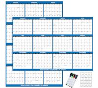 Calendario da parete 2026, con visualizzazione annuale, su entrambi i lati, cancellabile, per pianificare e pianificare l'organizzazione per uso domestico
