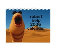 Calendario da parete 2026 di Marcus the Worm - 35,5 x 29,2 cm, divertente regalo per chat virtuale, scherzo su Internet Robert The Worm, calendario da appendere per giocatori e fan dei meme (1 pezzo)