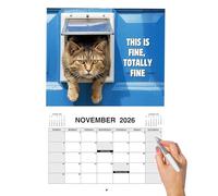 Calendario da parete 2026 divertente - Angry Cats Calendario 12, gennaio - dicembre 2026, divertente planner per famiglia, parete, ufficio, casa, studio, stanza, pianificazione scolastica