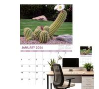 Calendario da parete 2026, divertente calendario con cactus, planner creativo e umoristico per la gestione del di riferimento per l'organizzazione scolastica domestica