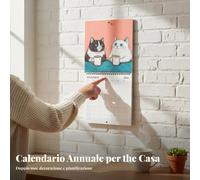 Calendario da parete 2026 Gatti e Caffè, Decorazione Cartone Animato