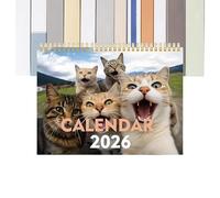 Calendario da parete 2026 Gatti - Promemoria di pianificazione di 12, 25,5 X 19 Cm, Calendario degli Amanti dei Gatti per Adulti, Studenti, Insegnanti, Camera da, Sala, Maggio