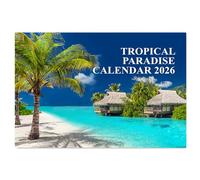 Calendario da parete 2026 in formato A4, 12 mesi, formato A3, formato A3, aperto con isole tropicali, calendario 2026 Papa Prints
