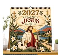 Calendario da parete 2027, 12 , Gesù, spessa, settimanale e | Calendario da parete 2027 da gennaio a dicembre, per ufficio, università, scuola, dormitorio, scrivania, insegnanti, studenti