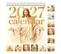 Calendario Da Parete 2027, 12 Planner Religioso con Arte di Gesù 12