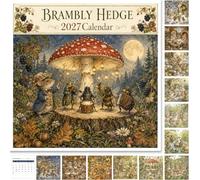 Calendario da parete 2027 Brambly Hedge - Pianificatore quadrato da appendere con topo della foresta vintage e arte ad acquerello, 12 mesi, rilegatura a spirale, regalo per gli amanti del libro e