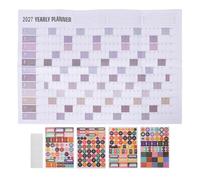Calendario da Parete 2027 Cancellabile a Secco, Planner | Carta Offset, Layout Bianco Minimalista, per Insegnanti e Genitori, Spazi per Obiettivi e Note