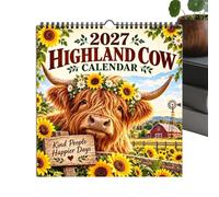 Calendario da Parete 2027 Pianificatore Annuale Da Gennaio A Dicembre | Calendario da Parete Mucche 2027 Per Agriturismo, Casa, Camera, Estate, Sala, Ufficio, Scuola