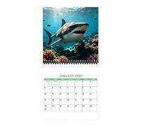 Calendario Da Parete 2027 Planner Squalo Annuale Mensile Settimanale