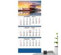 Calendario da parete 3 mesi 2026 | Agenda verticale da parete a tre pieghe - Calendario da parete per organizzare appuntamenti, vacanze, calendario di monitoraggio della data per appartamento, casa
