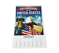 Calendario da parete, 65 x 0.2 Inc Calendar 2026 per 250th America Planner, decorazione mensile con organizzatore di orari per studenti, insegnanti, ufficio, scuola, casa, soggiorno,
