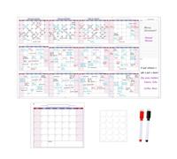 Calendario Da Parete Agenda 12 Senza Data Cancellabile A Secco Impermeabile | Calendario Da Parete Grande Con Caselle Quotidiane Per Agenda Appuntamenti Bacheca Accademica Casa Ufficio Aula