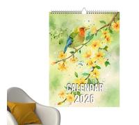 Calendario Da Parete Anno Degli Uccelli 2026 - Calendario Mensile Da 12 Mesi Con Uccelli Floreali Rilegato A | Design Artistico Collezione Amanti Della Natura Decorazione Per La Casa Ufficio