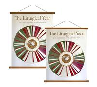 Calendario da parete anno liturgico 2025-2026, calendario da parete circolare anno cristiano con giorni festivi, con immagini dell'Agnello di Dio, include Natale, Epifania, Quaresima (2pcs)