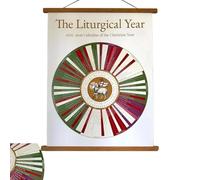Calendario da parete anno liturgico 2025-2026, grande calendario liturgico annuale con giorni festivi, immagini dell'Agnello di Dio, avvento, include Natale, Quaresima, Pasqua, strumento (1PC)