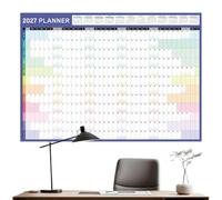 Calendario da parete annuale 12 , grande formato fronte e retro | Calendario Pianificatore Annuale Per Viaggi A Lunga Distanza Piani Semestrali Attività Marketing Appartamento Camera