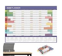 Calendario da parete annuale 2026, 12, pianificazione organizzatore, design riutilizzabile, per scrivania, aula, cucina, dormitorio, bambini, classe di lavoro, famiglia, ufficio, insegnante