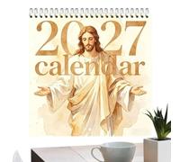Calendario da parete annuale 2027 Planner Religioso con Arte di Gesù 12 | Planner Annuale Cristiano da Parete 2027 per organizzare la casa l'ufficio la scuola l'aula e la chiesa