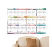 Calendario da parete annuale: grande agenda annuale per la pulizia a secco, calendario di estinzione riutilizzabile | Planner annuale da parete di grandi dimensioni, calendario permanente senza data