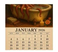 Calendario da parete - Calendario da parete con polpo 2026 con dodici mesi, pianificatore di compiti scrittura , decorazione divertente per cucina, ufficio, soggiorno, camera da letto, aula